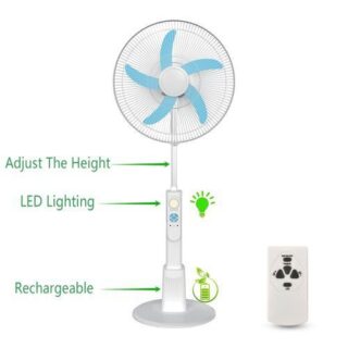 Rechargeable Standing Fan 18inch+LED Lights +Remote